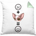 Chihuahua Kissen mit Füllung 40x40 Geschenk für Chihuahua Besitzer Lustige Geschenkidee :( + Chihuahua = :) (Grau) Grün Trendation