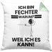 Fechter Geschenk Kissen mit Füllung 40x40 Lustiger Spruch Ich Bin Fechter Warum Weil Ich Es Kann Geschenkidee Bester Fechter Geburtstag (Grau) Grün Trendation