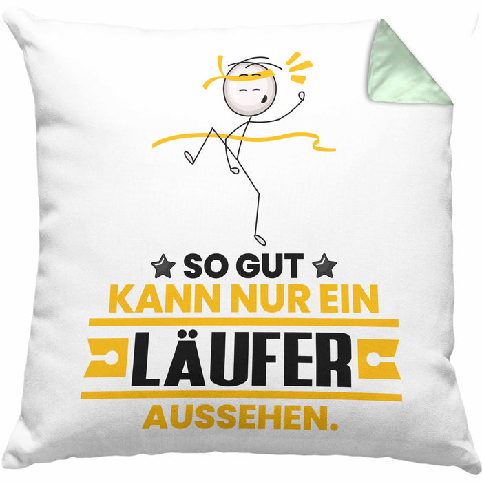 Läufer Geschenk Kissen mit Füllung 40x40 So Gut Kann Nur Ein Läufer Aussehen Geschenkidee (Grau) Grün Trendation
