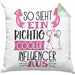 Influencer Kissen mit Füllung 40x40 Geschenk So Sieht Ein RIchtig Cooler Influencer Aus Geschenkidee Lustiger Spruch Geburtstag (Grau) Grün Trendation