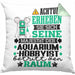 Aquarium-Hobbyist Geschenk Kissen mit Füllung 40x40 Lustiger Spruch Erheben Sie Sich Der Aquarium-Hobbyist Betritt den Raum (Grau) Grün Trendation
