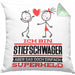 Stiefschwager Geschenk Kissen mit Füllung 40x40 Ich Bin Stiefschwager Aber Sag Doch Einfach Superheld Lustige Geschenkdiee für Stiefschwager (Grau) Grün Trendation