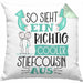 Stiefcousin Kissen mit Füllung 40x40 Geschenk So Sieht Ein RIchtig Cooler Stiefcousin Aus Geschenkidee Lustiger Spruch Geburtstag (Grau) Grün Trendation
