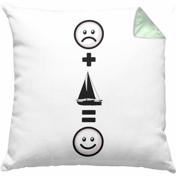 Segeln Kissen mit Füllung 40x40 Geschenk für Segler Windsegeln Boot :( + Segeln = :) Lustige Geschenkidee Geburtstag (Grau) Grün Trendation