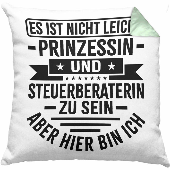 Steuerberaterin Geschenk Kissen mit Füllung 40x40 Geschenkidee Prinzessin (Grau) Grün Trendation