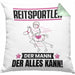 Reitsportler Kissen mit Füllung 40x40 Geschenk für Reitsportler Der Mann Der Alles Kann Geschenkidee zum Geburtstag (Grau) Grün Trendation