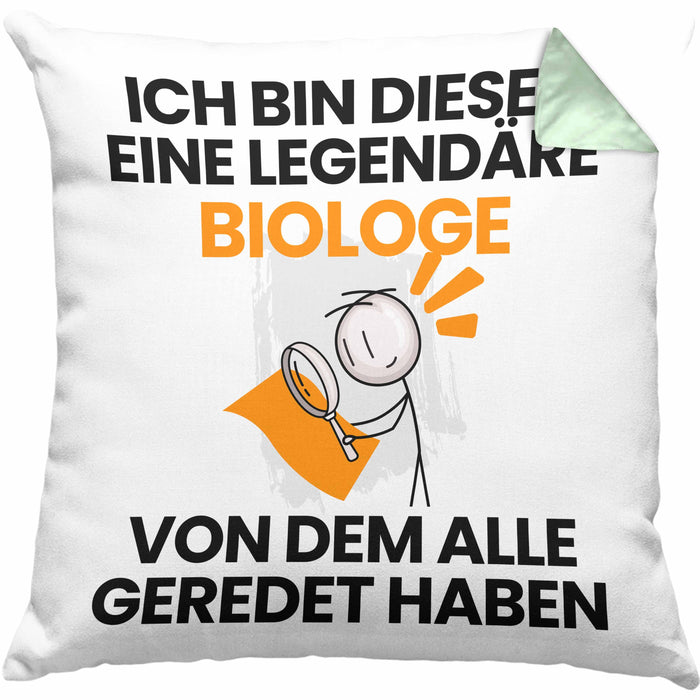 Biologe Geschenk Kissen mit Füllung 40x40 Lustige Geschenkidee Geburtstag für Biologe Ich Bin Dieser Legendäre Biologe Von Dem Alle Geredet Haben (Grau) Grün Trendation
