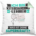 Kiteboarding-Lehrer Kissen mit Füllung 40x40 Geschenk für Kiteboarding-Lehrer Geburtstag Lustiger Spruch Was Ist Deine Superkraft (Grau) Grün Trendation