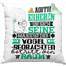 Vogelbeobachter Geschenk Kissen mit Füllung 40x40 Lustiger Spruch Erheben Sie Sich Der Vogelbeobachter Betritt den Raum (Grau) Grün Trendation