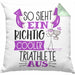 Triathlete Kissen mit Füllung 40x40 Geschenk So Sieht Ein RIchtig Cooler Triathlete Aus Geschenkidee Lustiger Spruch Geburtstag (Grau) Grün Trendation