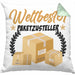 Paketzusteller Geschenk Kissen mit Füllung 40x40 Spruch Weltbester Paketzusteller Postbote (Grau) Grün Trendation