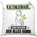 Katzenliebhaber Kissen mit Füllung 40x40 Geschenk für Katzenliebhaber Der Mann Der Alles Kann Geschenkidee zum Geburtstag (Grau) Grün Trendation
