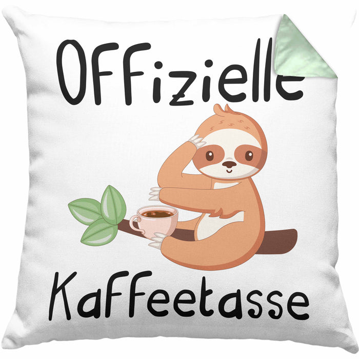 Offizielle Geschenk Kaffeetrinker Geschenkidee Kaffee-Kissen mit Füllung 40x40 (Grau) Grün Trendation