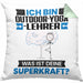 Outdoor-Yoga-Lehrer Kissen mit Füllung 40x40 Geschenk für Outdoor-Yoga-Lehrer Geburtstag Lustiger Spruch Was Ist Deine Superkraft (Grau) Grün Trendation
