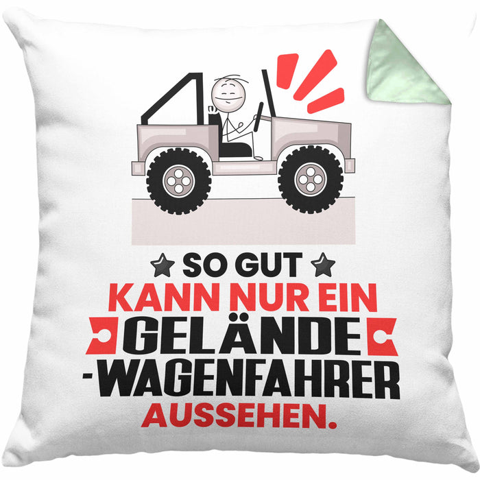 Geländewagenfahrer Geschenk Kissen mit Füllung 40x40 So Gut Kann Nur Ein Geländewagenfahrer Aussehen Geschenkidee (Grau) Grün Trendation