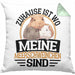 Meerschweinchen Geschenk Kissen mit Füllung 40x40 Spruch Meerschweinchen-Besitzerin Geschenkidee (Grau) Grün Trendation