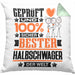 Halbschwager Geschenk Lustiger Spruch für Halbschwager Geschenkidee Bester Halbschwager Der WeltKissen mit Füllung 40x40 (Grau) Grün Trendation