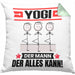 Yogi Kissen mit Füllung 40x40 Geschenk für Yogi Der Mann Der Alles Kann Geschenkidee zum Geburtstag (Grau) Grün Trendation