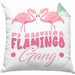 Flamingo Gang Kissen mit Füllung 40x40 Geschenkidee Pinke Flamingos JGA (Grau) Grün Trendation