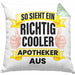 Apotheker Kissen mit Füllung 40x40 Geschenk Spruch Pharmazie Lustig (Grau) Grün Trendation