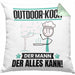 Outdoor-Koch Kissen mit Füllung 40x40 Geschenk für Outdoor-Koch Der Mann Der Alles Kann Geschenkidee zum Geburtstag (Grau) Grün Trendation