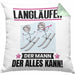 Langläufer Kissen mit Füllung 40x40 Geschenk für Langläufer Der Mann Der Alles Kann Geschenkidee zum Geburtstag (Grau) Grün Trendation