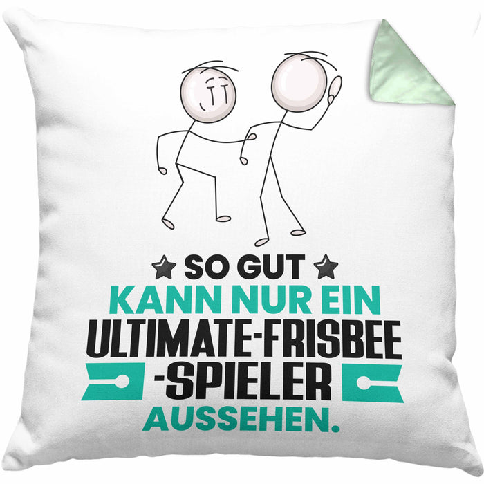 Ultimate-Frisbee-Spieler Geschenk Kissen mit Füllung 40x40 So Gut Kann Nur Ein Ultimate-Frisbee-Spieler Aussehen Geschenkidee (Grau) Grün Trendation