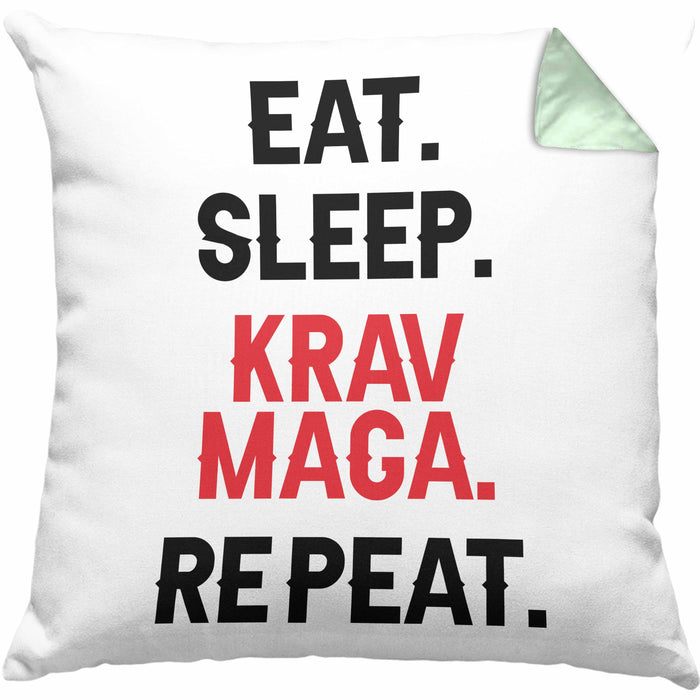 Krav Maga Kissen mit Füllung 40x40 Geschenk Kampfsportler Geschenkidee Selbstverteidigung (Grau) Grün Trendation