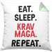 Krav Maga Kissen mit Füllung 40x40 Geschenk Kampfsportler Geschenkidee Selbstverteidigung (Grau) Grün Trendation