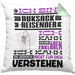 Rucksackreisender Geschenk Kaffee-Kissen mit Füllung 40x40 Geschenkidee für Rucksackreisender Ich Bin Rucksackreisender Ich Kann Es Dir Erklären Jedoch Nicht Für Dich Verstehen Spruch Lustig (Grau) Grün Trendation