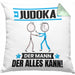 Judoka Kissen mit Füllung 40x40 Geschenk für Judoka Der Mann Der Alles Kann Geschenkidee zum Geburtstag (Grau) Grün Trendation