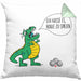 Boule Kissen mit Füllung 40x40 Geschenk Boule-Spieler Geschenkidee Spruch T-Rex Dino Ich Hasse Boule Spielen (Grau) Grün Trendation