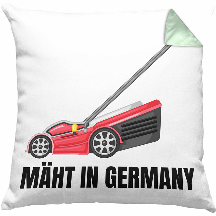 Mäht In Germany Kissen mit Füllung 40x40 Geschenk Gärtner für Hobbygärtner Geschenkidee Geburtstag (Grau) Grün Trendation