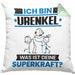 Urenkel Kissen mit Füllung 40x40 Geschenk für Urenkel Geburtstag Lustiger Spruch Was Ist Deine Superkraft (Grau) Grün Trendation