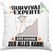 Survival-Experte Kissen mit Füllung 40x40 Geschenk für Survival-Experte Der Mann Der Alles Kann Geschenkidee zum Geburtstag (Grau) Grün Trendation