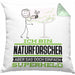 Naturforscher Geschenk Kissen mit Füllung 40x40 Ich Bin Naturforscher Aber Sag Doch Einfach Superheld Lustige Geschenkdiee für Naturforscher (Grau) Grün Trendation