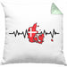 Dänische Flagge Geschenk Kissen mit Füllung 40x40 Herzschlag Dänemark Urlau Geschenkidee (Grau) Grün Trendation