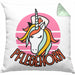 Lustige Pflege Geschenkidee für Pflegerinnen Kissen mit Füllung 40x40 Einhorn "Pflegehorn" Spruch (Grau) Grün Trendation