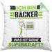 Bäcker Kissen mit Füllung 40x40 Geschenk für Bäcker Geburtstag Lustiger Spruch Was Ist Deine Superkraft (Grau) Grün Trendation