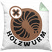 Holzwurm Kreissäge Kissen mit Füllung 40x40 Geschenk Holzarbeiter Geschenkidee Schreiner (Grau) Grün Trendation