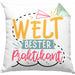Praktikant Kissen mit Füllung 40x40 Geschenk Für Praktikanten Geschenkidee Welt Bester Praktikant (Grau) Grün Trendation