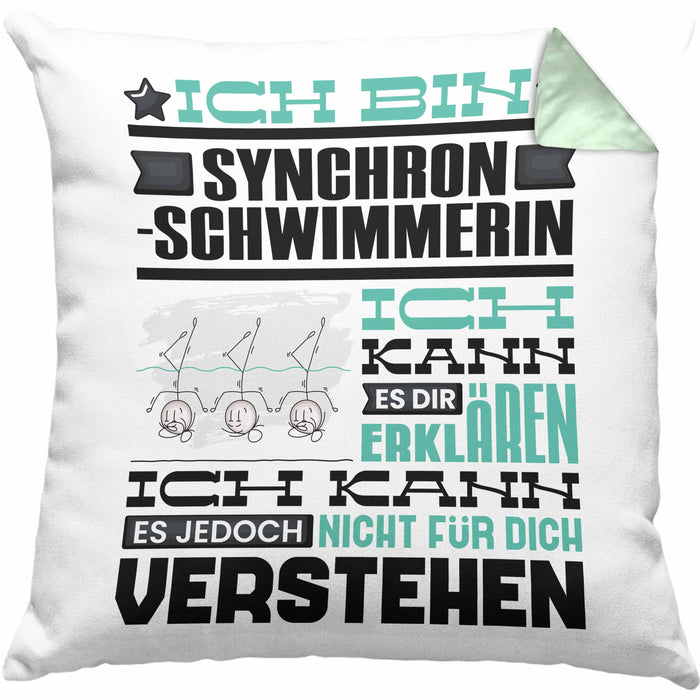 Synchronschwimmerin Geschenk Kaffee-Kissen mit Füllung 40x40 Geschenkidee für Synchronschwimmerin Ich Bin Synchronschwimmerin Ich Kann Es Dir Erklären Jedoch Nicht Für Dich Verstehen Spruch Lustig (Grau) Grün Trendation