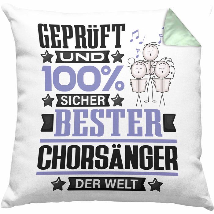 Chorsänger Geschenk Lustiger Spruch für Chorsänger Geschenkidee Bester Chorsänger Der WeltKissen mit Füllung 40x40 (Grau) Grün Trendation