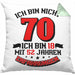 Kissen mit Füllung 40x40 70. Geburtstag Geschenkidee für Männer Frauen Spruch 70 Jahre 18 mit 52 Jahre Erfahrungen (Grau) Grün Trendation