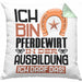 Pferdewirt Ausbildung Kissen mit Füllung 40x40 Geschenk Ich Bin Pferdewirt In Der Ausbildung Ich Darf Das Geschenkidee Spruch (Grau) Grün Trendation