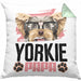Yorkie Papa Besitzer Kissen mit Füllung 40x40 Geschenk Lustiger Spruch Geschenkidee Yorkie Liebhaber (Grau) Grün Trendation
