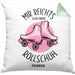 Lustige Rollschuh-Kissen mit Füllung 40x40 Geschenk für Rollschuhfahrerinnen Mir Reichts (Grau) Grün Trendation