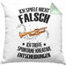 Kissen mit Füllung 40x40 Posaunist Geschenk Lustiges Geschenkidee Posaunen-Spieler (Grau) Grün Trendation