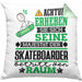 Skateboarder Geschenk Kissen mit Füllung 40x40 Lustiger Spruch Erheben Sie Sich Der Skateboarder Betritt den Raum (Grau) Grün Trendation