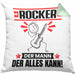 Rocker Kissen mit Füllung 40x40 Geschenk für Rocker Der Mann Der Alles Kann Geschenkidee zum Geburtstag (Grau) Grün Trendation